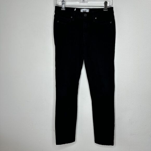 Paige Black Shadow Verdugo Ultra Skinny Jeans 5 Pocket Design Zip Fly Button 27 - Picture 3 of 14